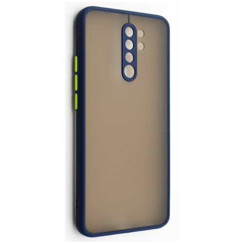 фото Чехол противоударный матовый с защитой камеры для xiaomi redmi 9 синий ycase