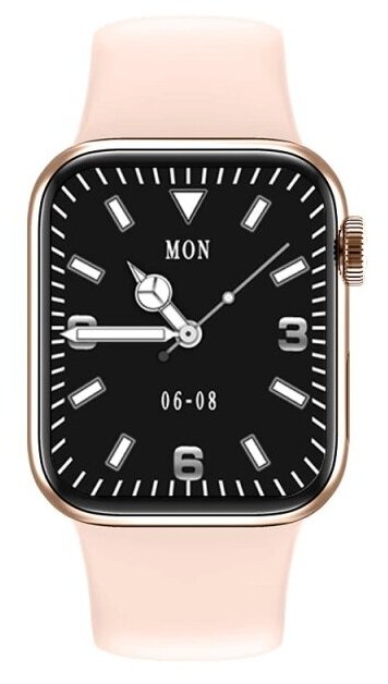 Умные часы Smart watch M26 Plus розовое золото / Смарт-часы M26 Plus с полноразмерным экраном и активным колесиком 44 mm