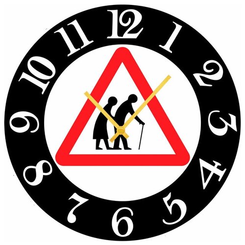 фото Svs настенные часы svs 3502529 дорожный знак пожилые люди