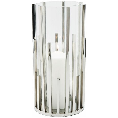 фото Kare design фонарь для свечи stick, коллекция "ветка" 17*36*17, сталь, стекло, серебряный