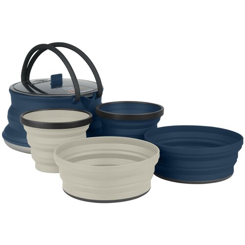Набор посуды Sea To Summit X-Set: 12 5pc X-Kettle 2.2L/2 X-Bowl/2 X-Mug Navy Kettle/Navy Bowl  & Mug/Sand Bowl  & Mug