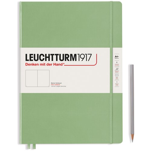 Блокнот Leuchtturm Master Slim A4+ 61л без линовки твердая обложка Зеленый Шалфей
