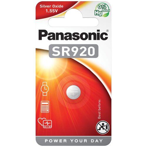 Батарейки Panasonic SR-920EL/1B дисковые серебряно-оксидные SILVER OXIDE в блистере 1шт