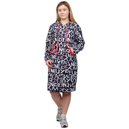 фото Платье instance синее буквы (футер) с капюшоном 58