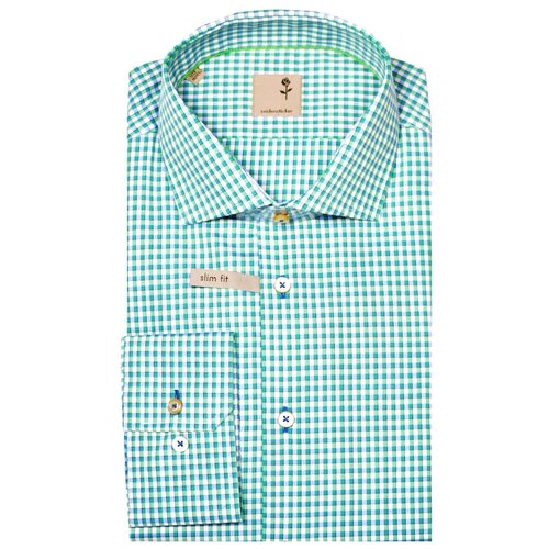 фото Рубашка seidensticker размер 44 зеленый/голубой