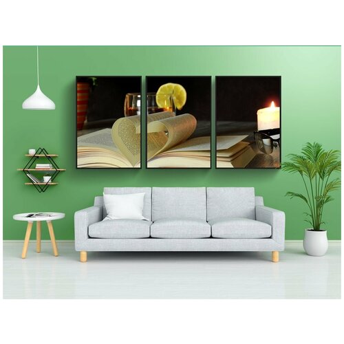 фото Модульный постер "книга, читать, литература" 180x90 см. из 3х частей в тубусе, без рамки lotsprints