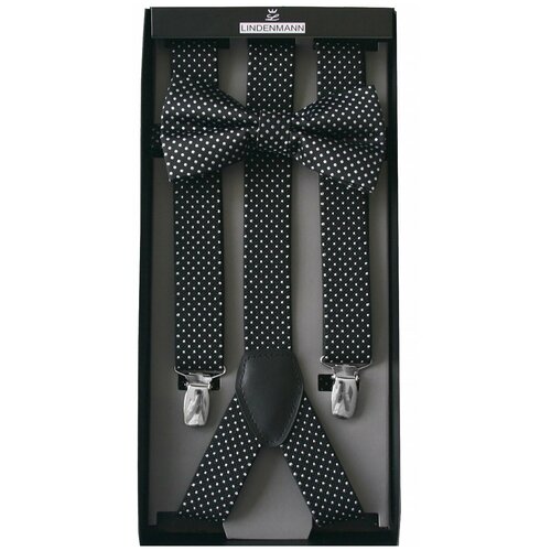 фото Подтяжки + галстук-бабочка чёрные с рисунком lindenmann размер: цвет: черный арт. 980001