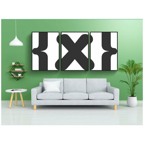 фото Набор модулных постеров для интерьера "скобки, математика, символ" 60x90 см. в тубусе, без рамки lotsprints