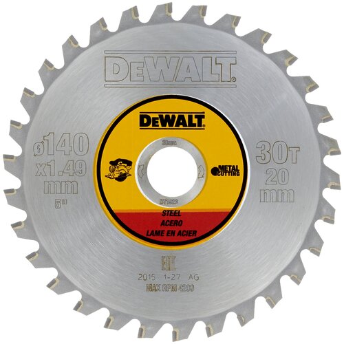 Пильный диск DEWALT METAL CUTTING DT1923, 140/20