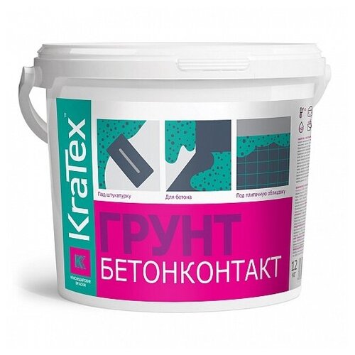 Грунт Бетоноконтакт 7кг KRATEX грунт бетоноконтакт novatic бетоноконт novatic 20кг з