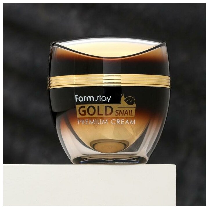 Farmstay Gold Snail Premium Cream Премиальный крем для лица с золотом и муцином улитки, 50 мл - фотография № 6