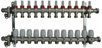 Коллектор с расходомерами в сборе на 12 выходов TeRma