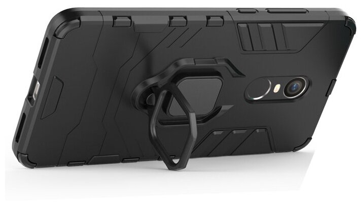 Противоударный чехол с кольцом Panther Case для Xiaomi Redmi Note 4X черный