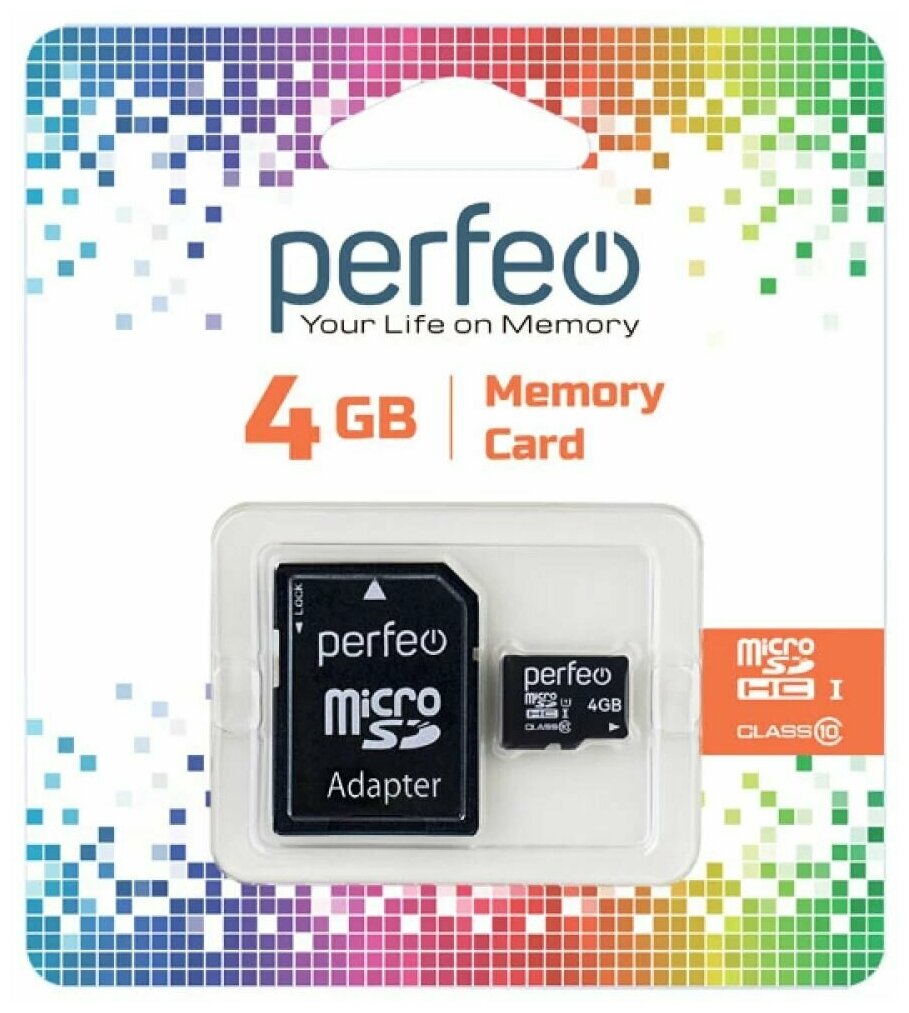 Карта памяти Perfeo microSD 4GB (Cl10)