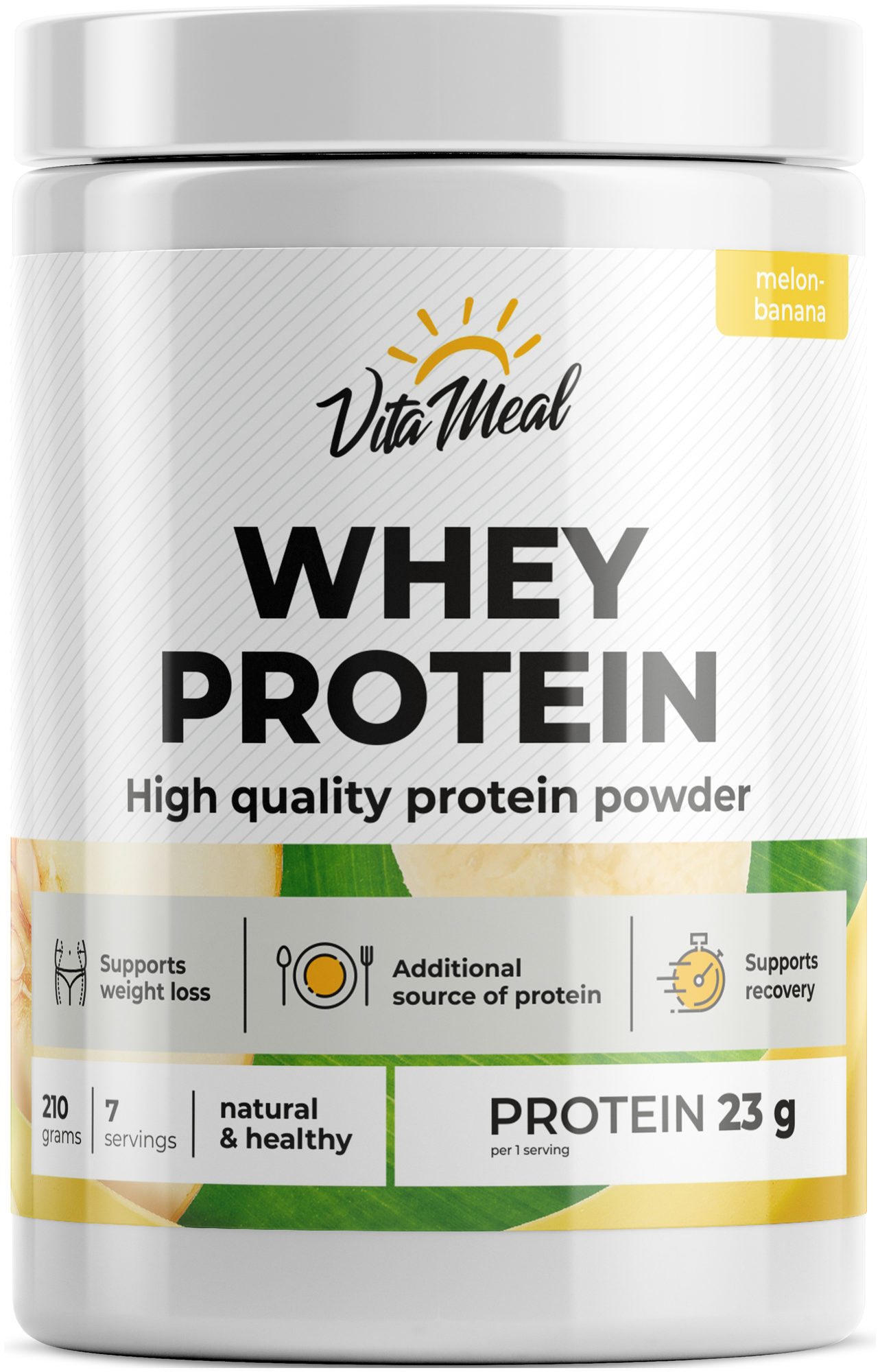 Сывороточный протеин 7 порций VitaMeal Whey Protein (банка) 210 г Банан-дыня