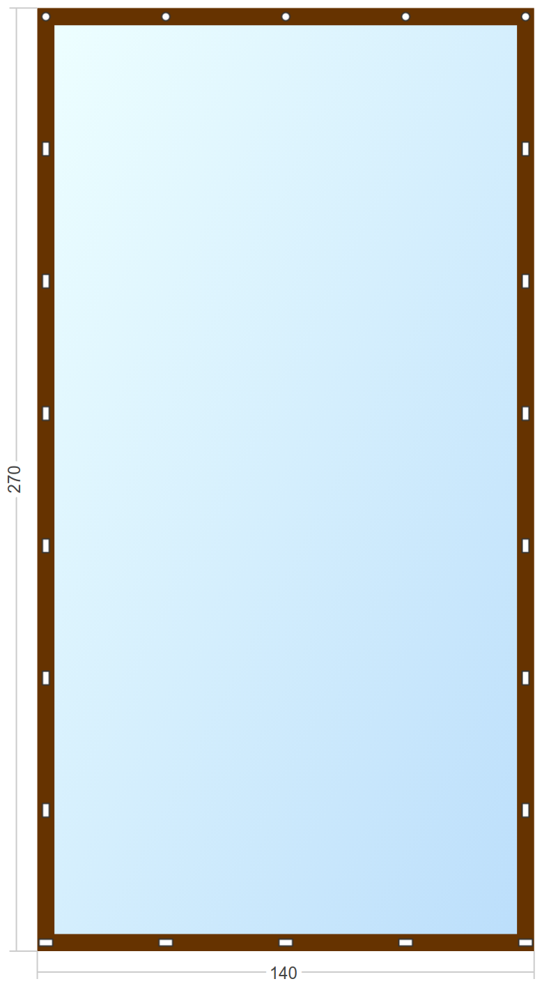 Мягкое окно Софтокна 140х270 см съемное, Скоба-ремешок, Прозрачная пленка 0,7мм, Коричневая окантовка, Комплект для установки - фотография № 3