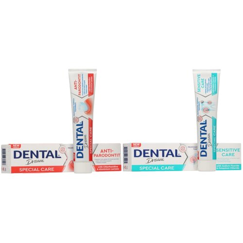 Купить DENTAL DREAM Зубная паста для чувствительных зубов Special care Sensitive 75 МЛ и Зубная паста комплексного действия Special care Anti-paradontit 75МЛ