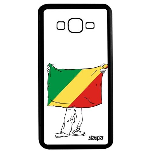 фото Красивый чехол на телефон // galaxy grand prime // "флаг конго браззавиль с руками" стиль патриот, utaupia, белый