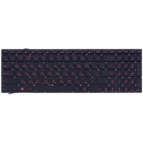 Клавиатура для ноутбука Asus N56 N56V черная с красной подсветкой 3313₽