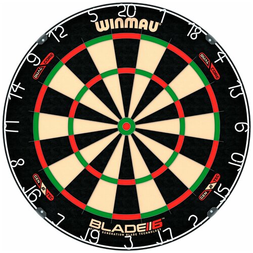 фото Двухслойная мишень для дартс, winmau blade 6 dual core, профессиональный уровень, тонкие пластины