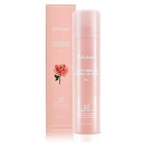 JMsolution Спрей для лица солнцезащитный с розовой водой - Glow luminous flower sun spray, 180мл