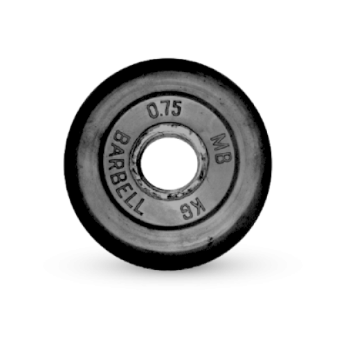 0.75 кг диск (блин) MB Barbell (черный) 26 мм. 5 кг диск блин mb barbell черный 26 мм