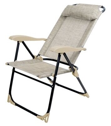 Кресло-шезлонг с полкой (цвет в ассортименте) / кресло на дачу / кресло складное / кресло раскладное / стул складной