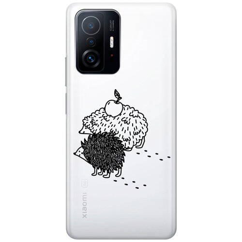 Силиконовый чехол с принтом Funny hedgehogs для Xiaomi 11T / 11T Pro / Сяоми 11Т / 11Т Про чехол книжка на xiaomi 11t 11t pro сяоми 11т 11т про book art jack золотистый