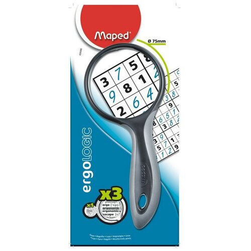 Лупа Maped ERGOLOGIC увеличениех3 диаметр 75мм эргонгомич ручка блист39300 1068₽