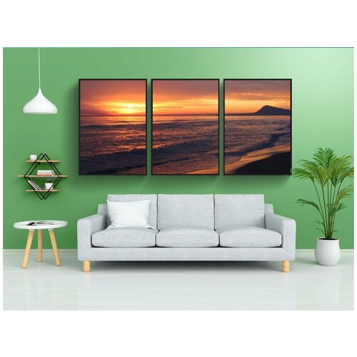 фото Набор модулных постеров для интерьера "безмятежный, отражение, апельсин" 60x90 см. в тубусе, без рамки lotsprints