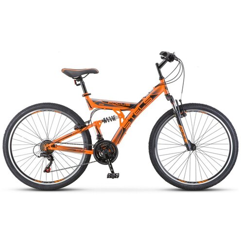 фото Двухподвесный велосипед stels focus 18-sp. v030 (2023) 18" оранжево-черный (165-182 см)