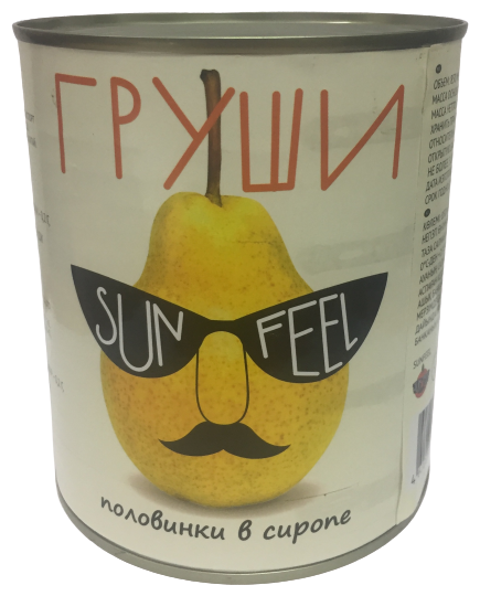 Груши SUNFEEL половинки в сиропе 850мл