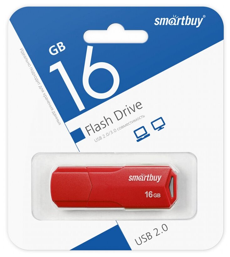 USB 16GB SmartBuy Clue красный