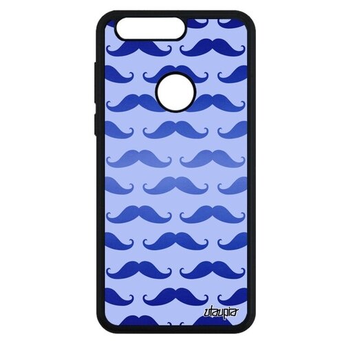 фото Защитный чехол на телефон // honor 8 // "усы" имидж стиль, utaupia, голубой