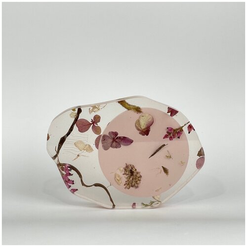 Карманное зеркальце MURKY ассиметричной овальной формы глянцевое MM1 | Розовый Опал