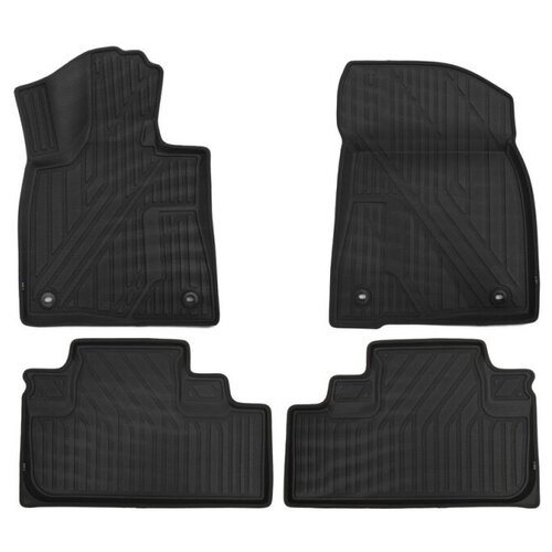 Коврики KVEST 3D в салон подходят для MERCEDES GLC-Class, 08/2015-, 4шт. (полиуретан, черный, черный)