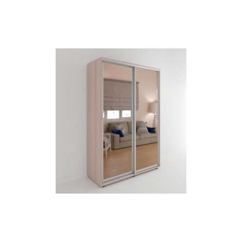 Шкаф-купе Акцент Купе Сим 2З, (ШхГхВ) 140х60х230 см, выбеленное дерево