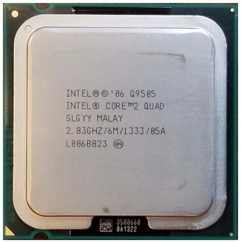 Процессор Intel Core 2 Quad Q9505 (2,83 ГГц, LGA 775, 6 Мб, 4 ядра) OEM