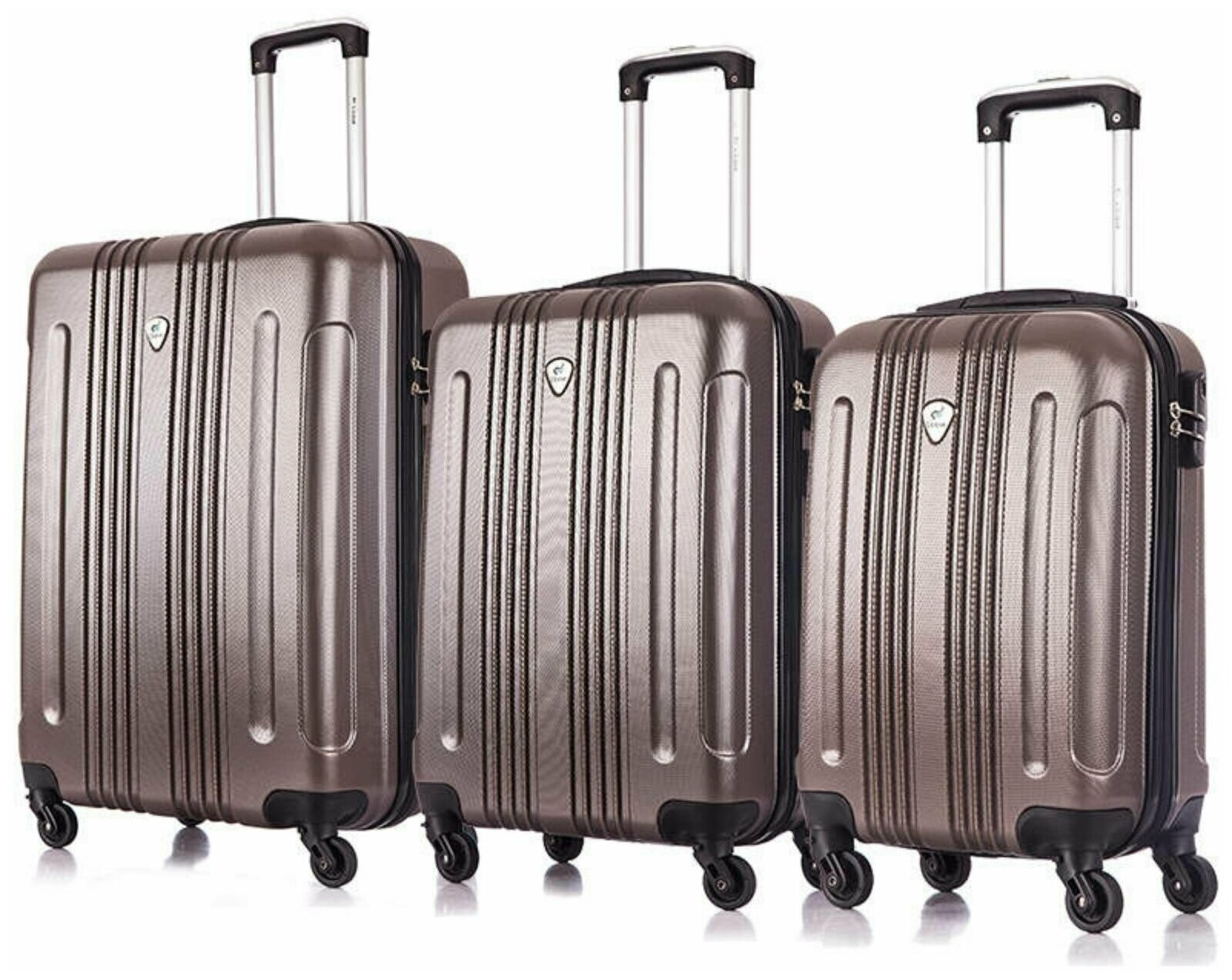 L'case комплект ударопрочных легких чемоданов Bangkok BCP-12B 2023 кофе 3 шт.