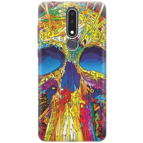 фото Re:paчехол - накладка artcolor для nokia 3.1 plus с принтом "череп красок"