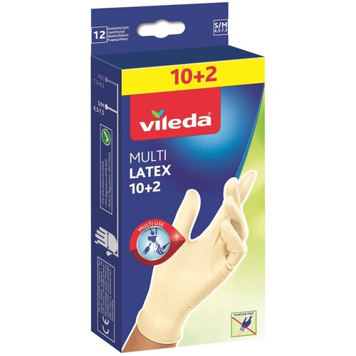 Перчатки одноразовые латексные Vileda Multi Latex 10+2 шт