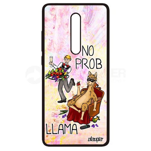 фото Противоударный чехол для телефона // xiaomi redmi k20 // "no prob lama" super lama llama, utaupia, светло-розовый
