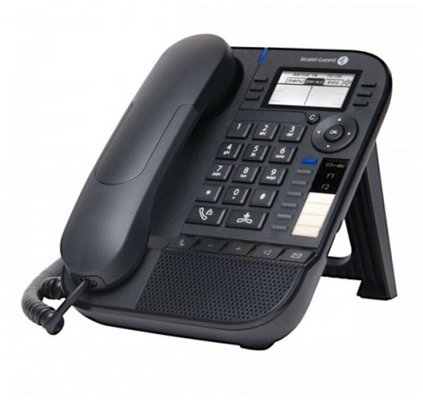 VoIP-телефон Alcatel-Lucent Ent 8018 Deskphone Moon Grey, NOE-SIP, 64x128 backlit black white LCD, 6 soft keys, Handsfree, Wideband Comfort Handset, 2 Gig Ethernet Ports, USB, POE or power supply, F1/F2-Hold/Transfer Paper label. Ethernet cable is not delivered in the box.