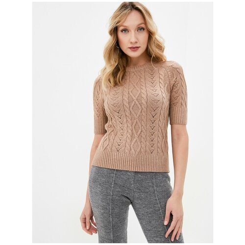 Трикотажный джемпер с узором Incity, цвет бежевый, размер XS