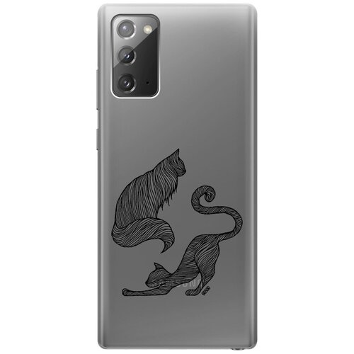 Ультратонкий силиконовый чехол-накладка Transparent для Samsung Galaxy Note 20 с 3D принтом Lazy Cats ультратонкий силиконовый чехол накладка transparent для samsung galaxy s10 с 3d принтом lazy cats