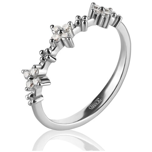 фото Кольцо серебряное brau крестики с фианитами, размер 18