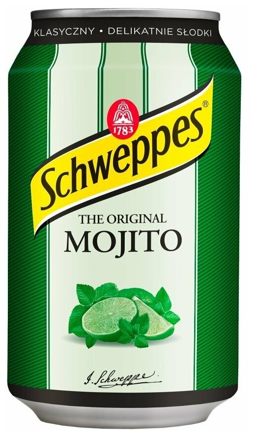 Газированный напиток Schweppes Mojito (Швепс Мохито) 0.33 л ж/б упаковка 24 штуки