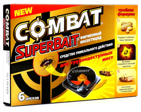 Combat SuperBait ловушка для тараканов 6 дисков - фотография № 7