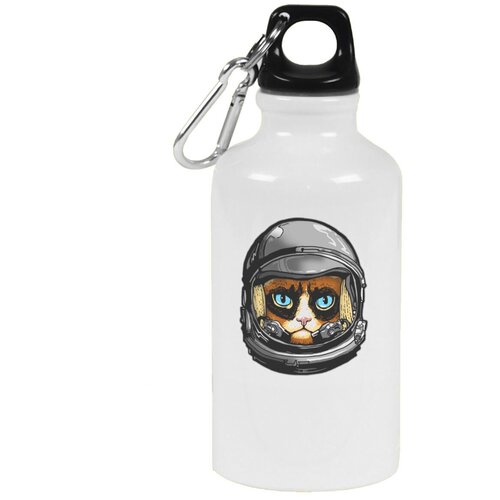 Бутылка с карабином CoolPodarok Кот в скафандре голубые глаза бутылка с карабином coolpodarok кот в платке