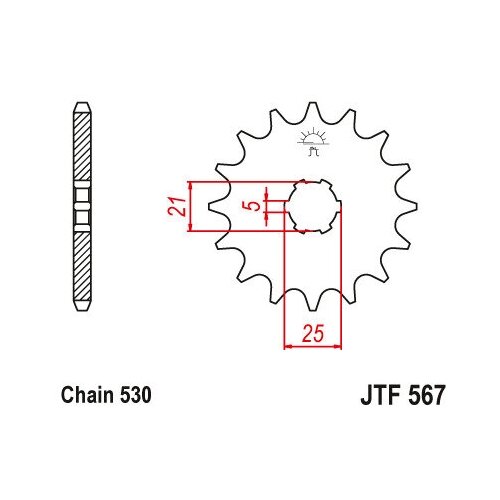 Звезда JT ведущая JTF567.16 16 зубьев